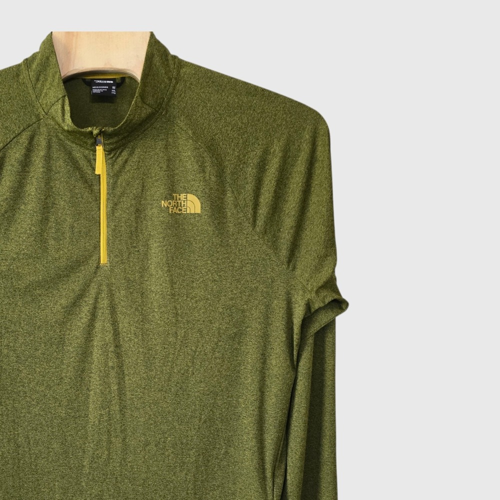 The North Face Mens XXL Green Heathered Quarter Zip Pullover UPF 40+ Activewear